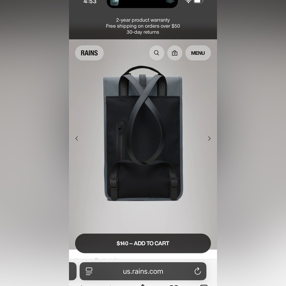 RAINS Backpack - Picture 4 of 7